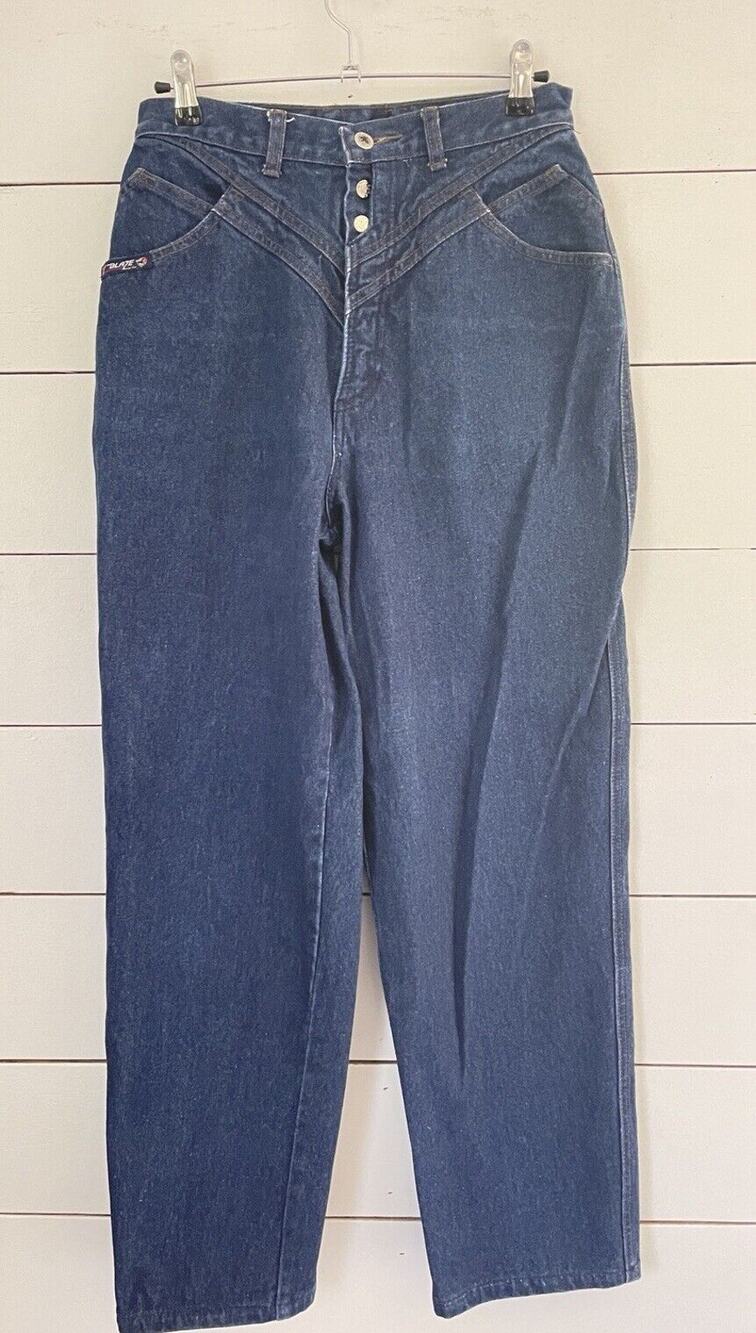 Vtg Blaze Bareback Jeans Western Denim High Rise Double Exposure 226334 Sz 9/28